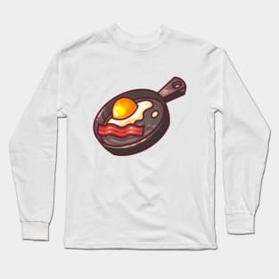 Cute Egg and Bacon Fry Pan Long Sleeve T-Shirt